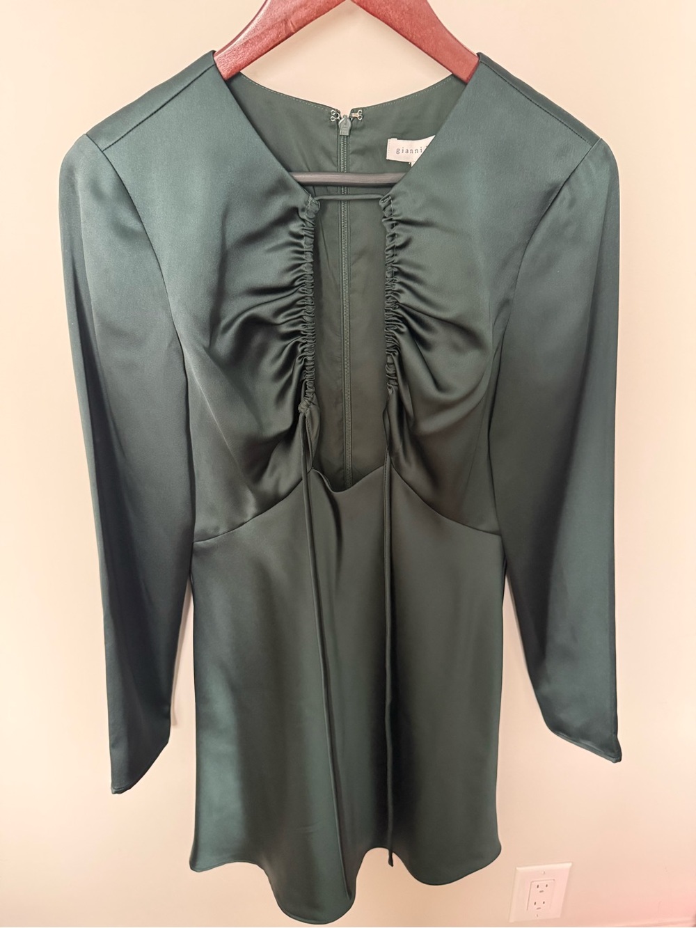 Gianni Bini Emerald Green Long-Sleeve Mini Dress NEW W/tags
